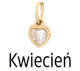 Zawieszka serce kryształ urodzeniowy, Kwiecień, stal pozłacana SC08061Z00-04