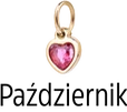 Zawieszka serce kryształ urodzeniowy, Październik, stal pozłacana SC08061Z00-10