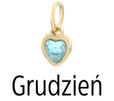 Zawieszka serce kryształ urodzeniowy, Grudzień, stal pozłacana SC08061Z00-12
