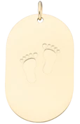 Zawieszka stópki z grawerem w stylu Line art, stal pozłacana W-1-SC08064Z00-6