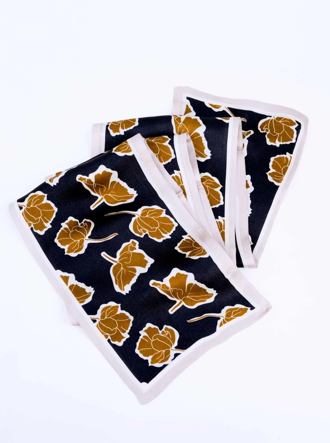 Apaszka Jedwabna, szal, kwiaty, 16 cm x 145 cm, AP10208-07