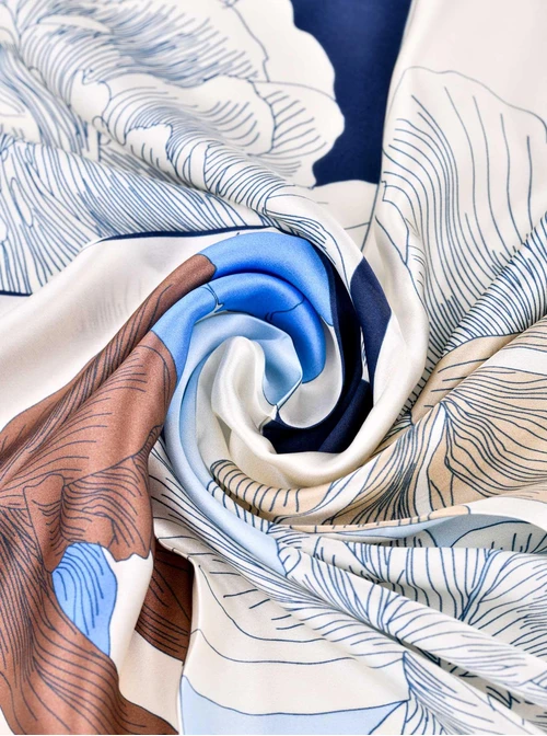 Apaszka Jedwabna, Kwiat, 65 cm x 65 cm, AP10183-07