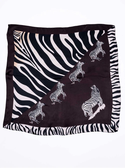 Apaszka Jedwabna, Zebra, 68 cm x 68 cm, AP10223-13