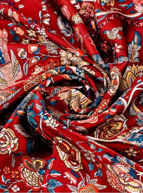 Apaszka Jedwabna, kwiaty, 65 cm x 65 cm, AP10155-07