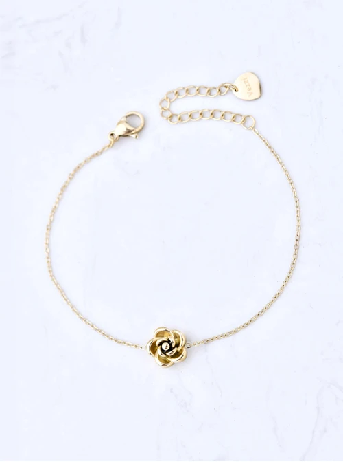 Bransoletka kwiatuszek, stal pozłacana S109975Z00