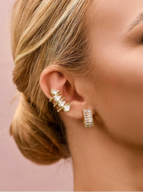 Kolczyk wieczorowy, nausznica, kryształki B210097Z00