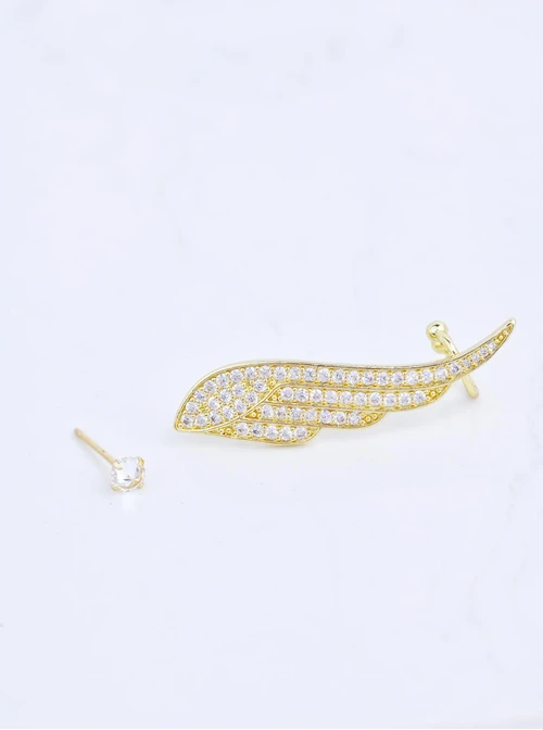 Kolczyk wieczorowy, nausznica skrzydło z kryształkami B210094Z00