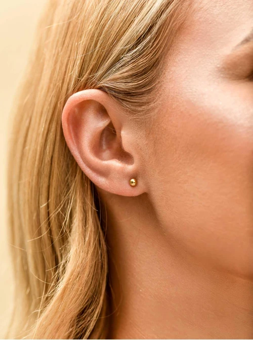 Kolczyki kuleczki (0,4 cm), stal pozłacana S210245Z00