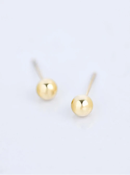 Kolczyki kuleczki (0,6 cm), stal pozłacana S210246Z00