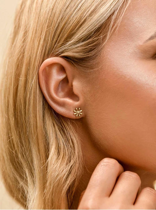 Kolczyki kwiatuszki, stal pozłacana S209961Z00