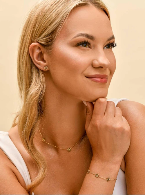 Kolczyki kwiatuszki, stal pozłacana S209961Z00