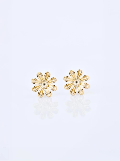 Kolczyki kwiatuszki, stal pozłacana S209977Z00