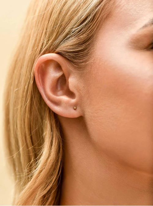 Kolczyki mini kuleczki, 2mm, stal pozłacana S210244Z00