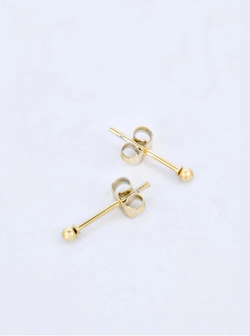 Kolczyki mini kuleczki, 2mm, stal pozłacana S210244Z00