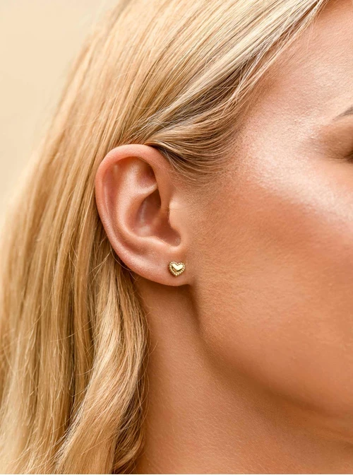 Kolczyki serduszka, stal pozłacana S209971Z00