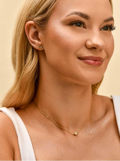 Kolczyki serduszka, stal pozłacana S209971Z00