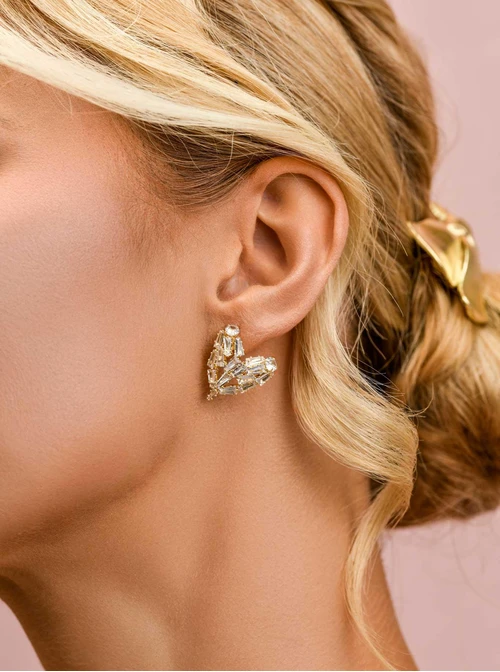 Kolczyki wieczorowe, serca z kryształkami B210118Z00