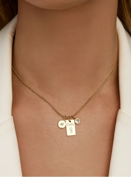 Łańcuszek żmijka, baza do zawieszek, stal pozłacana S308153Z00