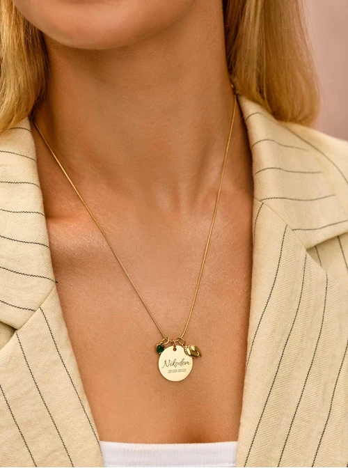 Łańcuszek żmijka, baza do zawieszek, stal pozłacana S308153Z00