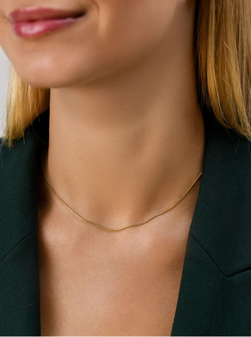 Łańcuszek żmijka, baza do zawieszek, stal pozłacana S308153Z00