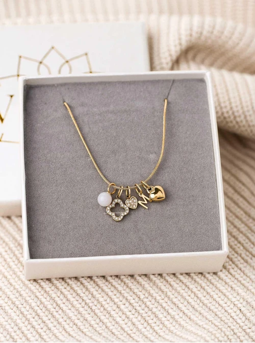 Łańcuszek żmijka, baza do zawieszek, stal pozłacana S308153Z00