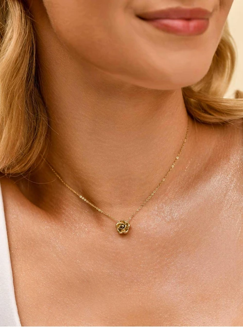 Naszyjnik kwiatuszek, stal pozłacana S309974Z00