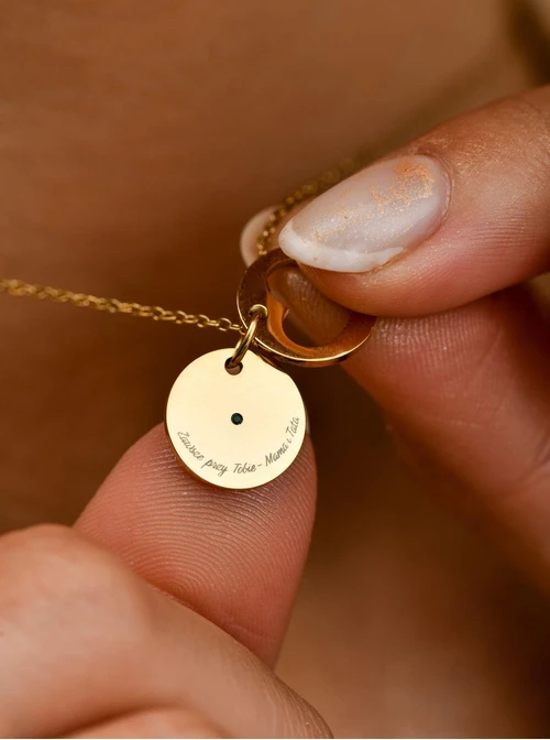 Naszyjnik serduszko, kryształ urodzeniowy Maj, stal pozłacana S310562Z00-05