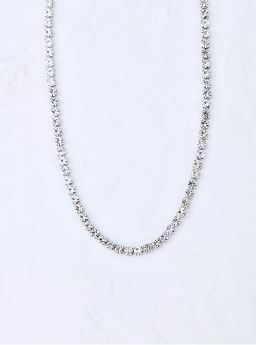 Naszyjnik tenisowy, kryształki, stal S310249S00