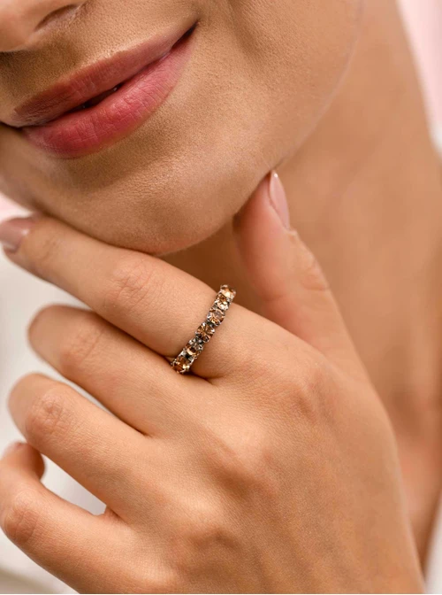 Pierścionek elastyczny, tenisowy, kryształki, ( roz. 8-11) stal S410251S13-0