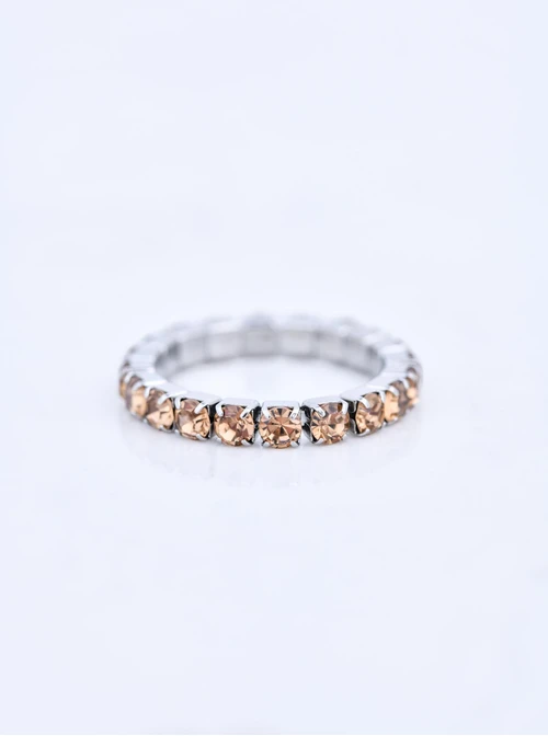 Pierścionek elastyczny, tenisowy, kryształki, ( roz. 8-11) stal S410252S13-0