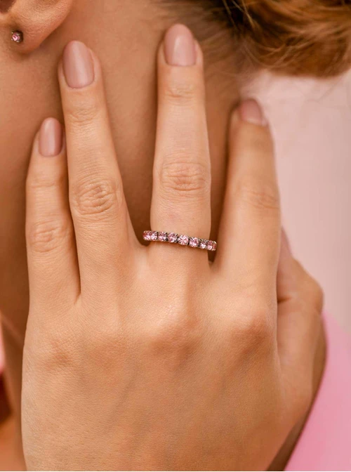 Pierścionek elastyczny, tenisowy, kryształki, ( roz. 8-11) stal S410254S06-0