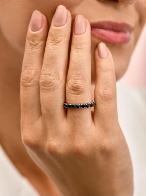 Pierścionek elastyczny, tenisowy, kryształki, ( roz. 8-11) stal S410258S01-0