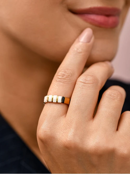 Pierścionek elastyczny, koraliki Miyuki,( roz. 8-11), S410071Z00-0