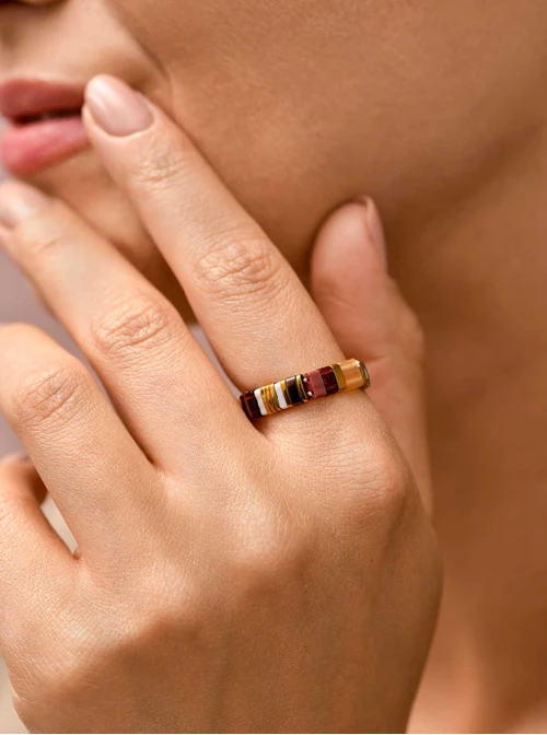 Pierścionek elastyczny, koraliki Miyuki,( roz. 8-11), S410072Z00-0