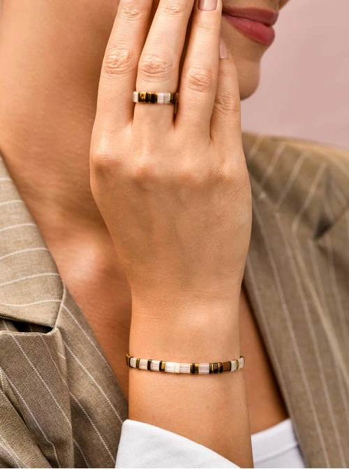 Pierścionek elastyczny, koraliki Miyuki,( roz. 8-11), S410073Z00-0