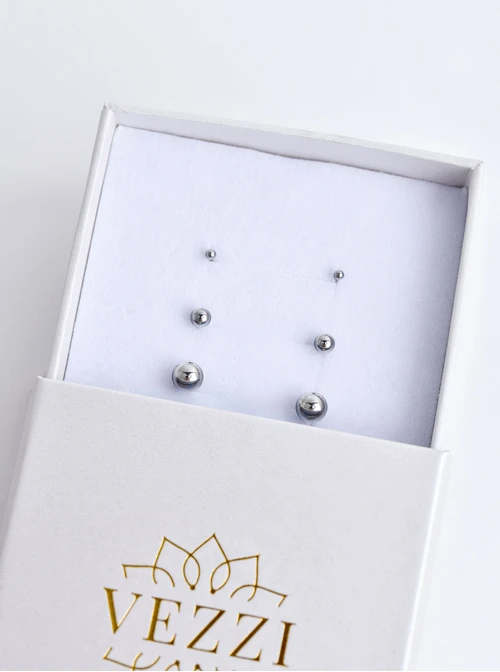 [Zestaw] Kolczyki mini kuleczki, 2mm, stal S210244S00