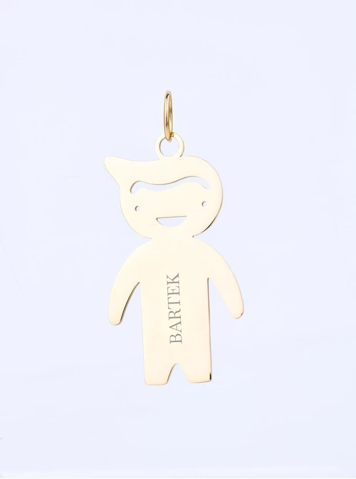 Zawieszka do breloka, chłopczyk, stal pozłacana SC08136Z00