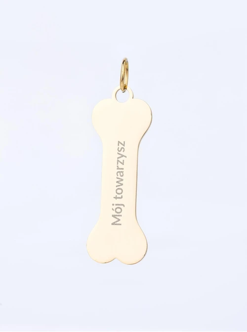 Zawieszka do breloka kość, stal pozłacana SC08140Z00