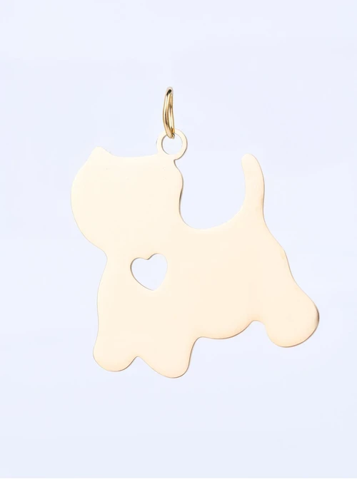 Zawieszka do breloka, piesek, stal pozłacana SC08139Z00