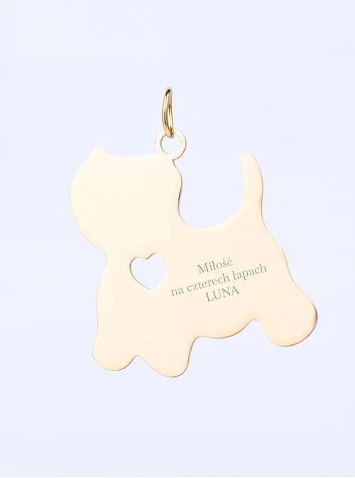 Zawieszka do breloka, piesek, stal pozłacana SC08139Z00