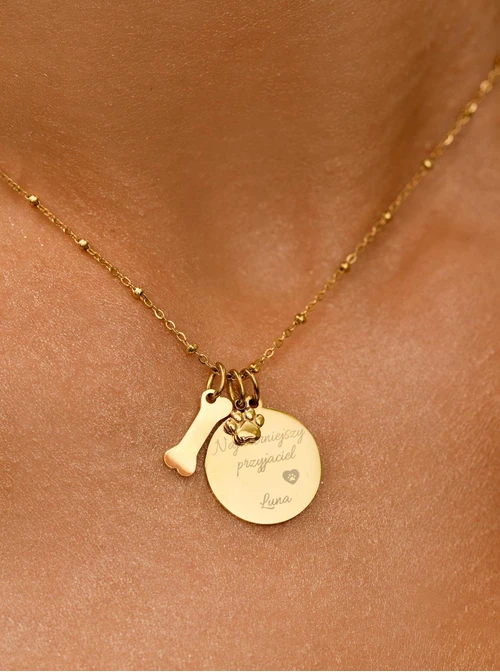 Zawieszka łapka, stal pozłacana SC08083Z00