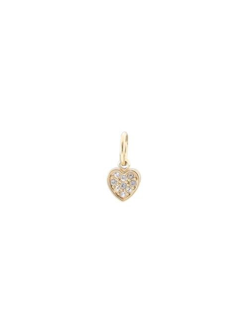 Zawieszka serduszko z kryształkami 6mm, stal pozłacana SC08131Z-01