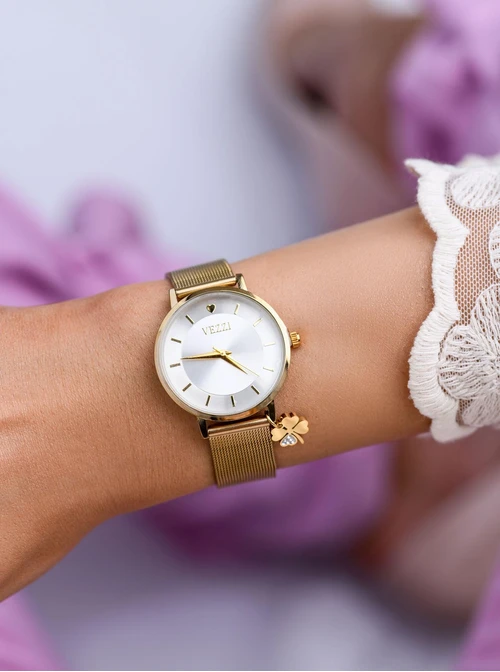 Zegarek Vezzi, koniczynka, kolor złoty S509590Z00