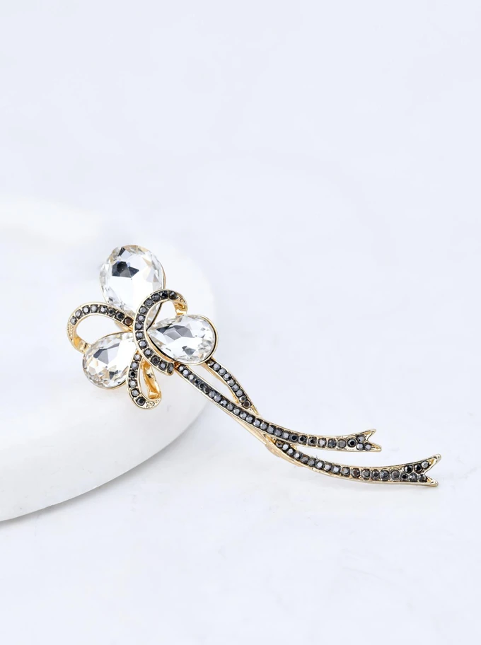 Broszka, szare kryształki B710896Z00