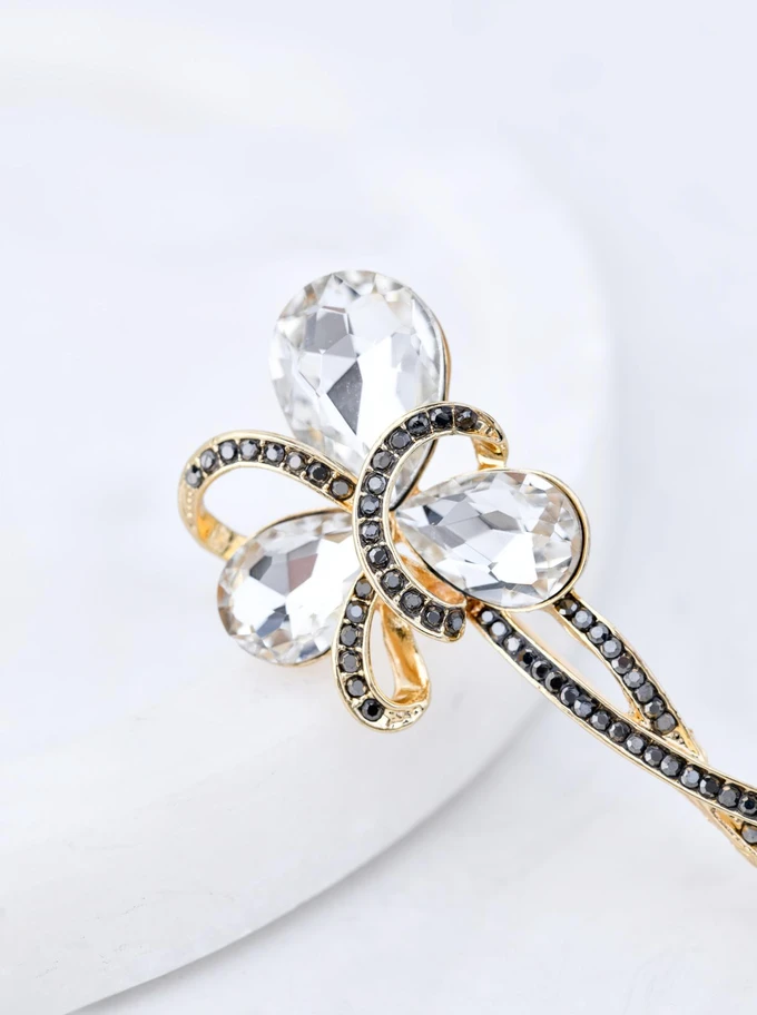 Broszka, szare kryształki B710896Z00