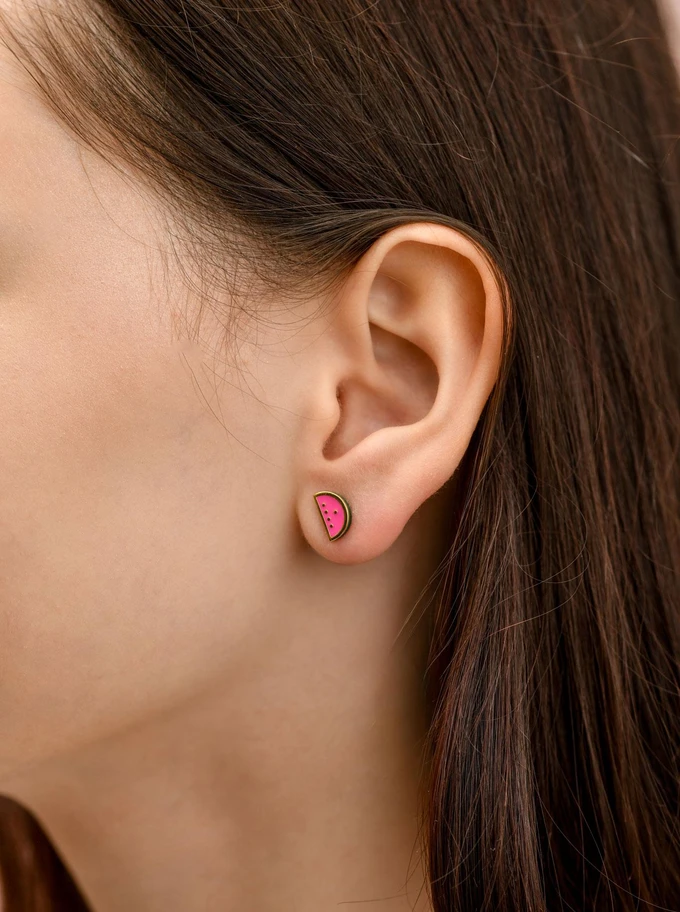 Kolczyki arbuzy, stal pozłacana S210345Z00