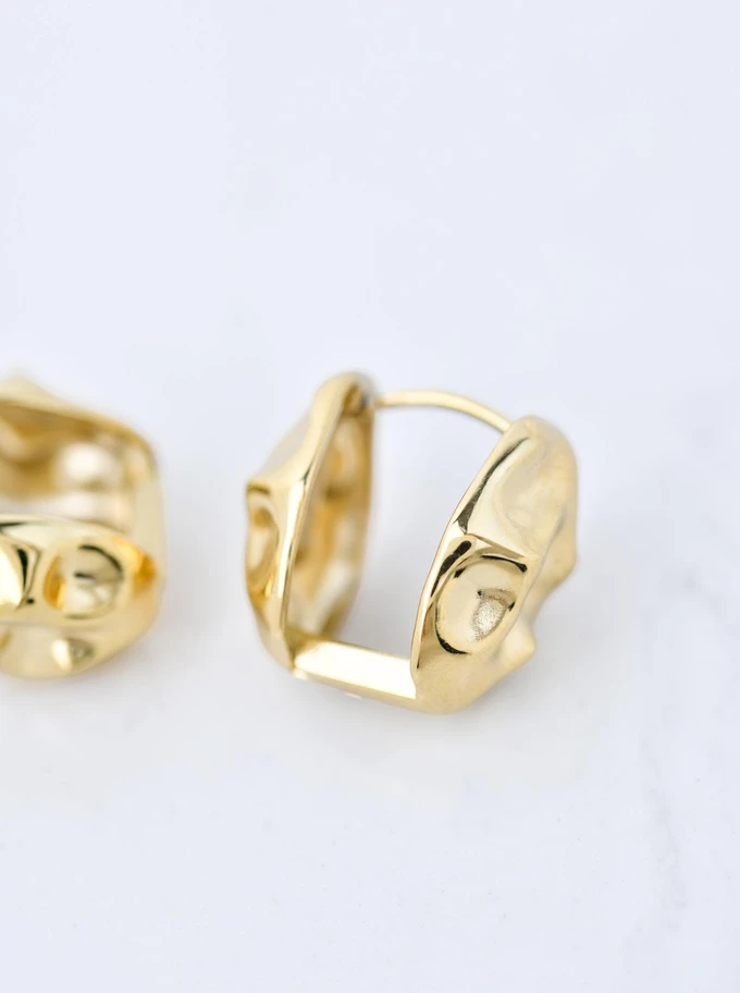 Kolczyki gniecione, stal pozłacana S211449Z00