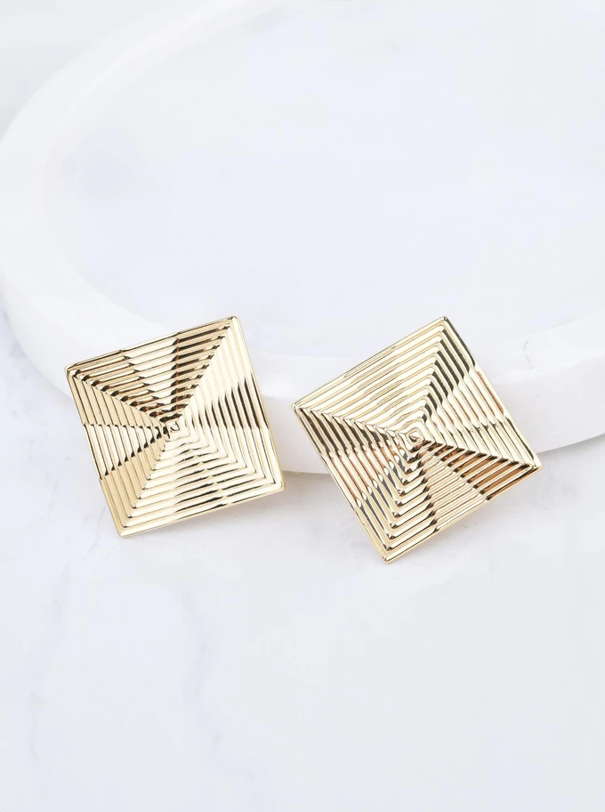 Kolczyki romby, stal pozłacana S210747Z00