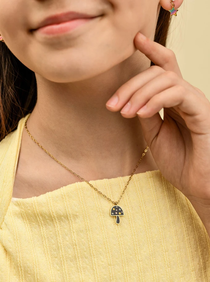 Naszyjnik muchomor, stal pozłacana S310342Z00