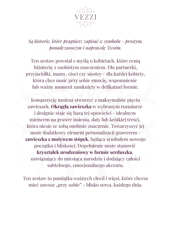 Zestaw biżuterii True Identity z możliwością graweru Z10862Z00